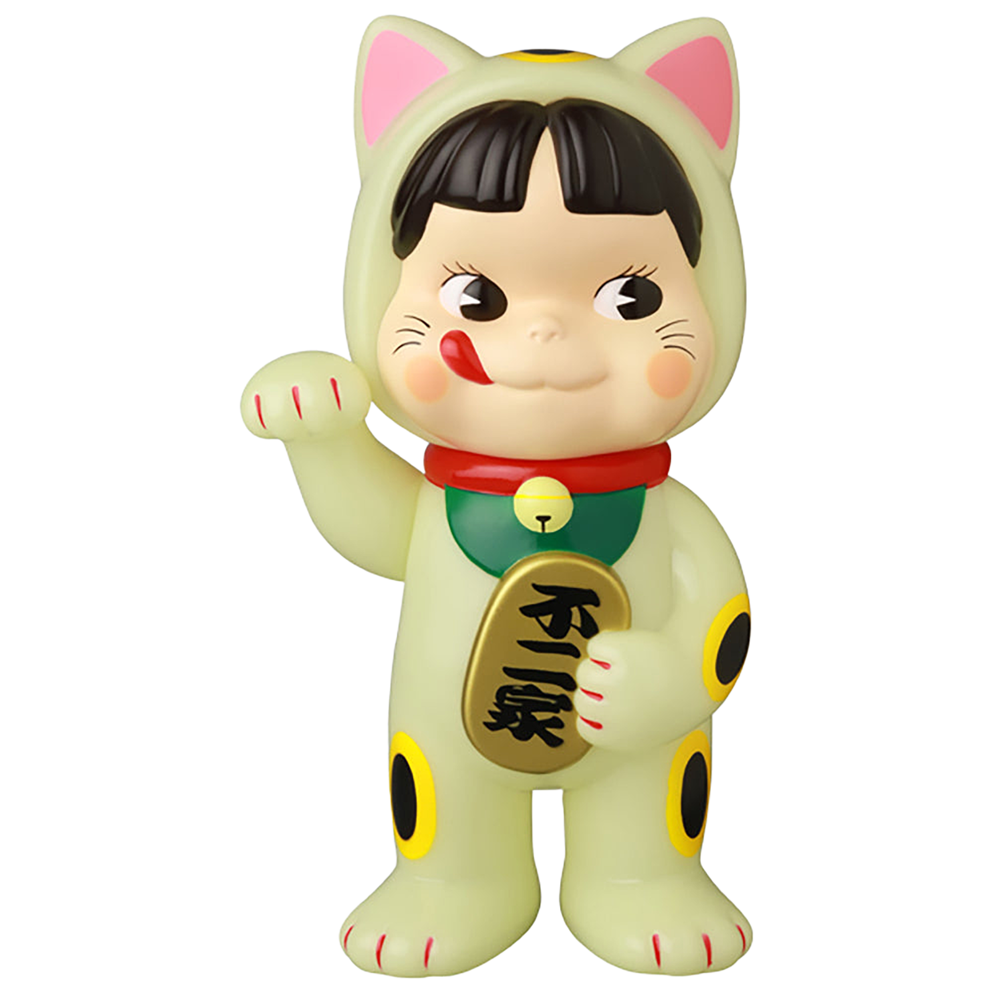 不二家ソフビコレクション 招き猫ペコちゃん (蓄光)
