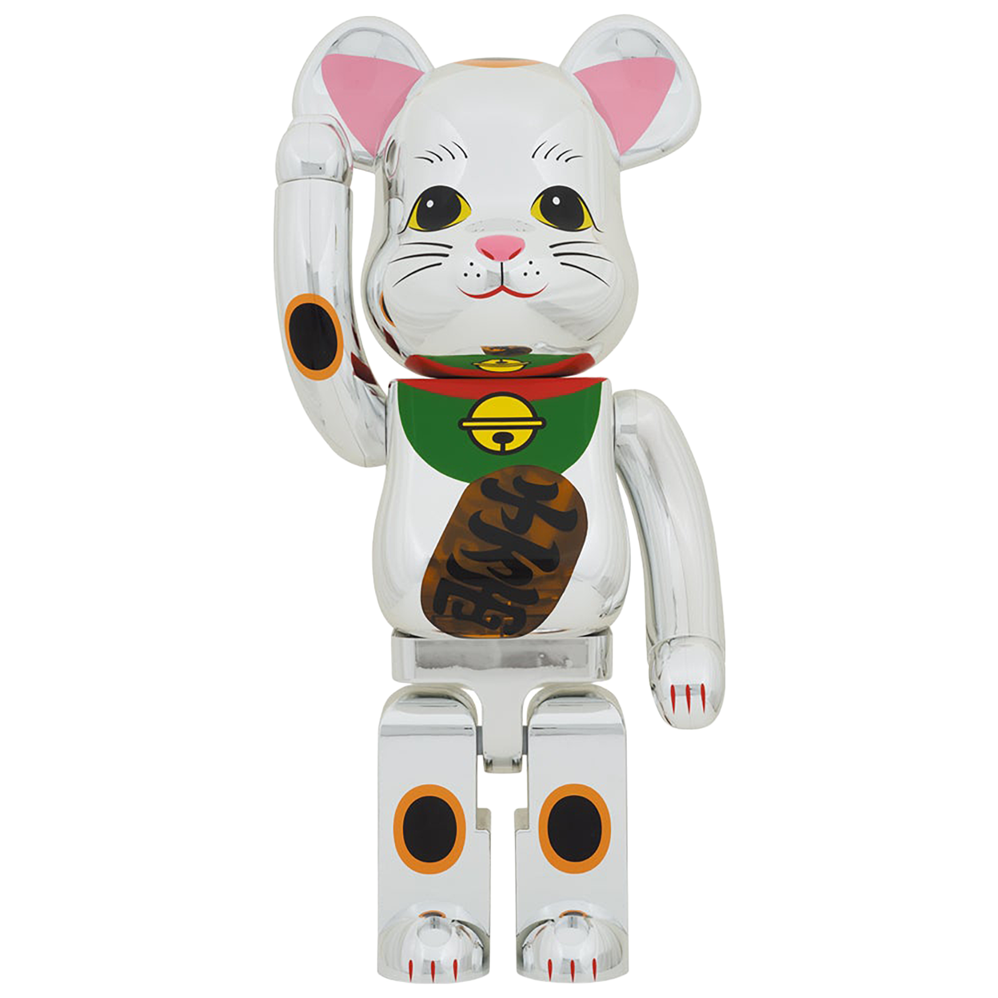 BE@RBRICK Maneki Neko Silver Plated Luminous 1000% 