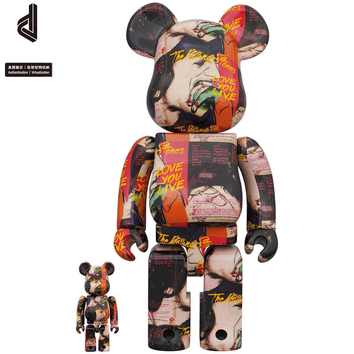 BE@RBRICK Andy Warhol × The Rolling Stones “Love You Live” 100％ & 400％
