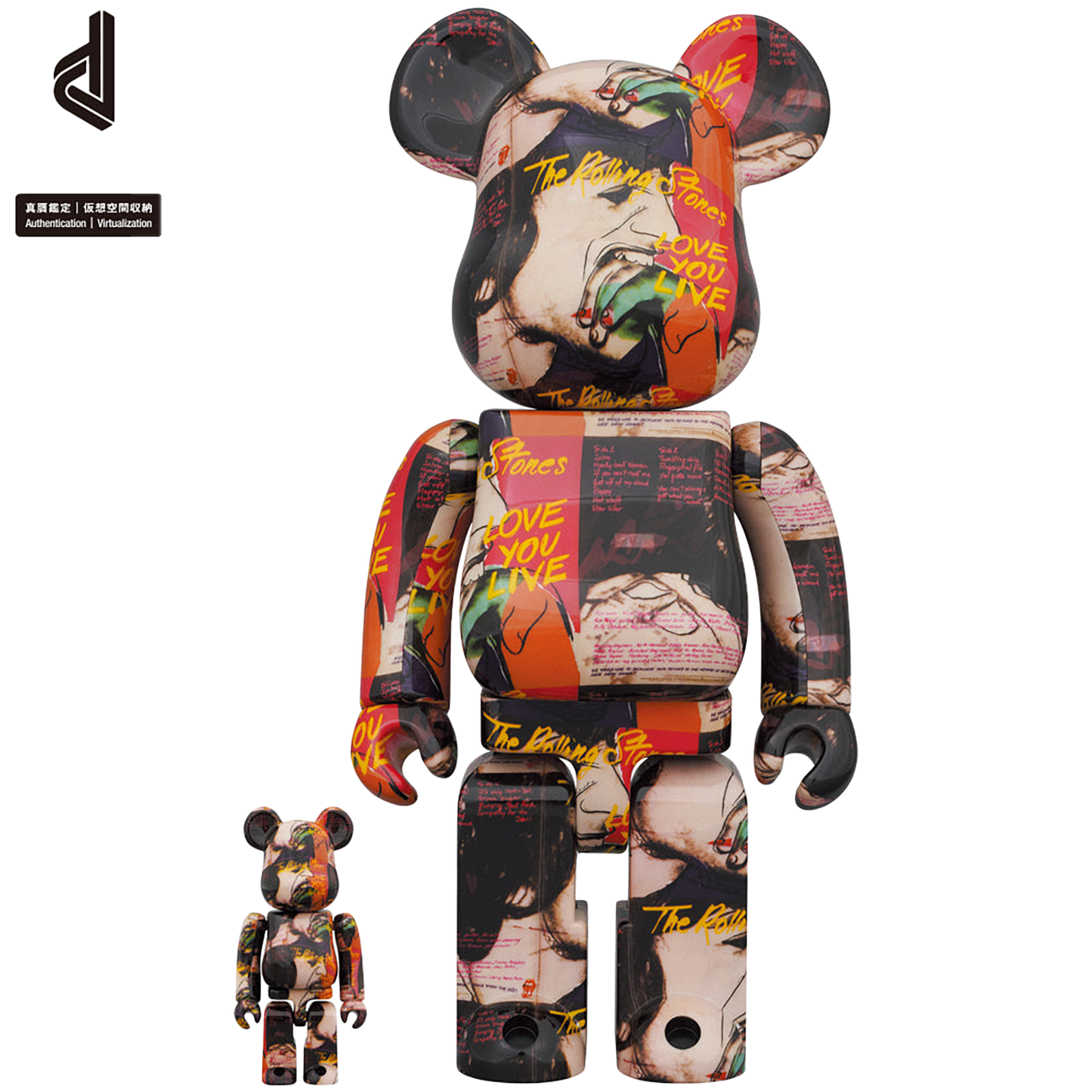 BE@RBRICK Andy Warhol × The Rolling Stones “Love You Live” 100％ & 400％
