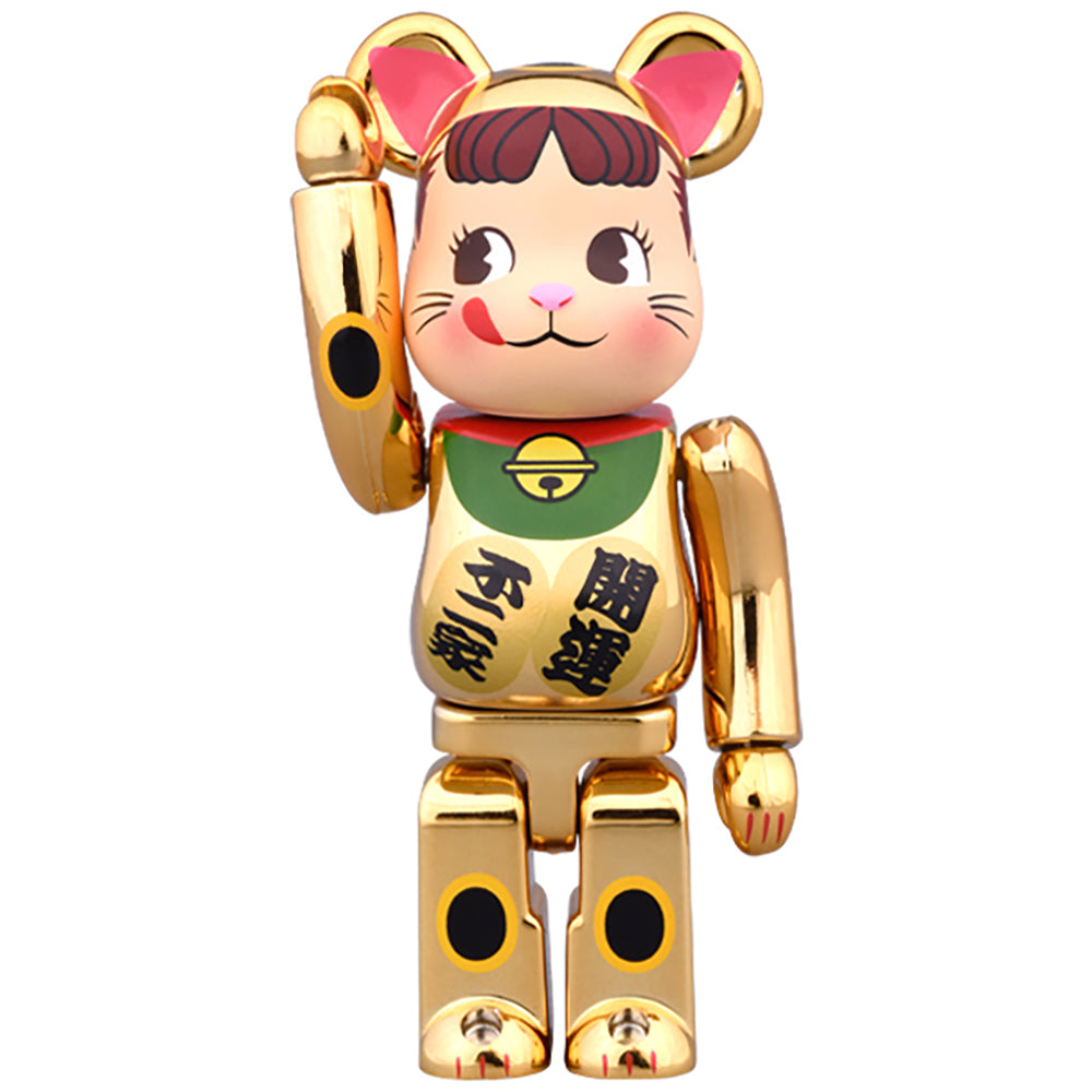 BE@RBRICK 招き猫 ペコちゃん 金メッキ 100％ & 400％_1