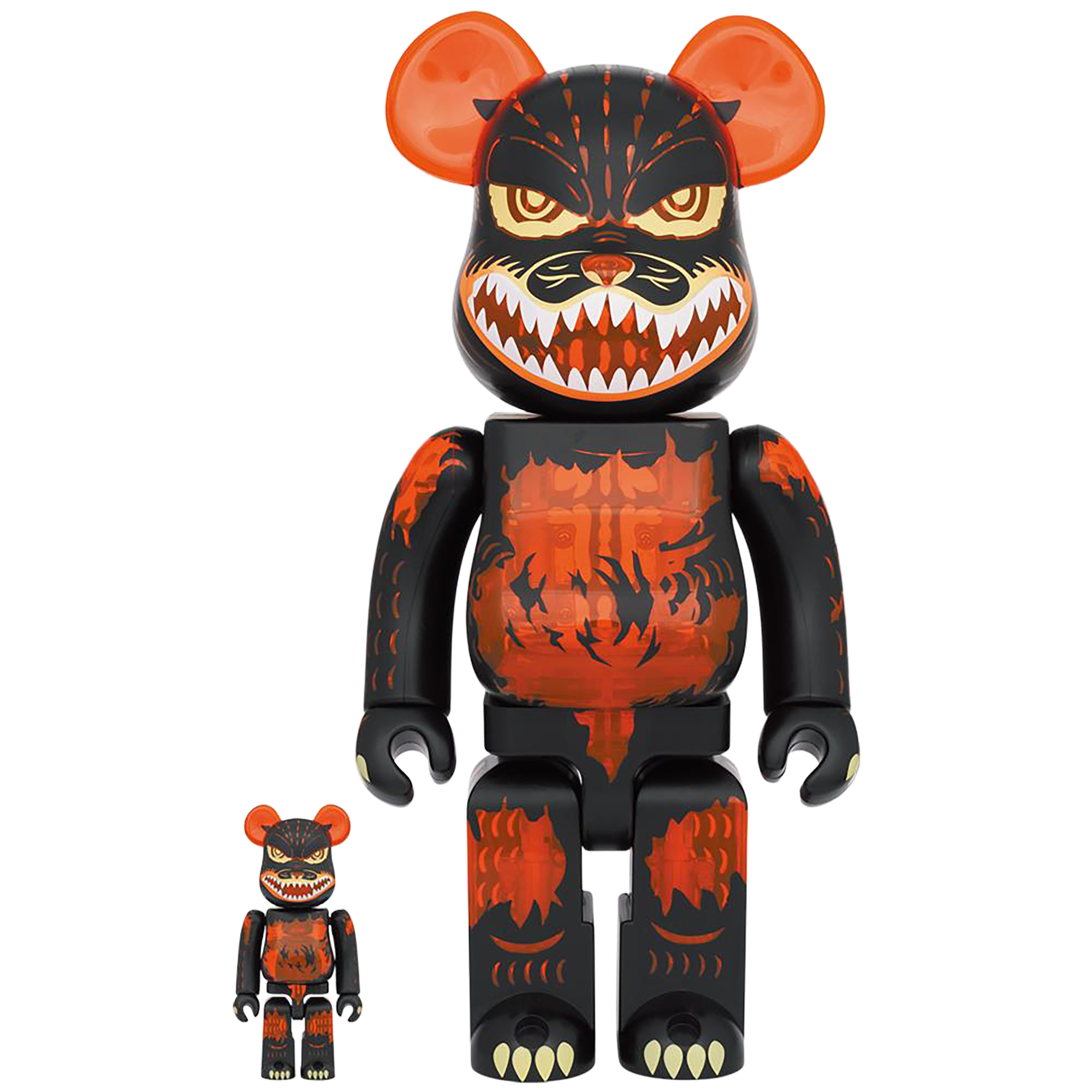 BE@RBRICK 哥斯拉 VS Destoroyah 版哥斯拉 (Meltdown: Clear Orange Ver.) 100% & 400%