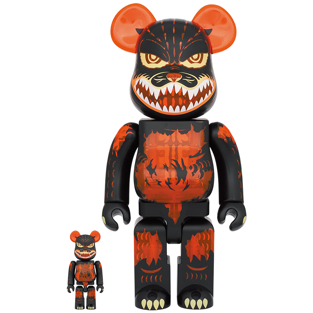 BE@RBRICK 哥斯拉 VS Destoroyah 版哥斯拉 (Meltdown: Clear Orange Ver.) 100% & 400%
