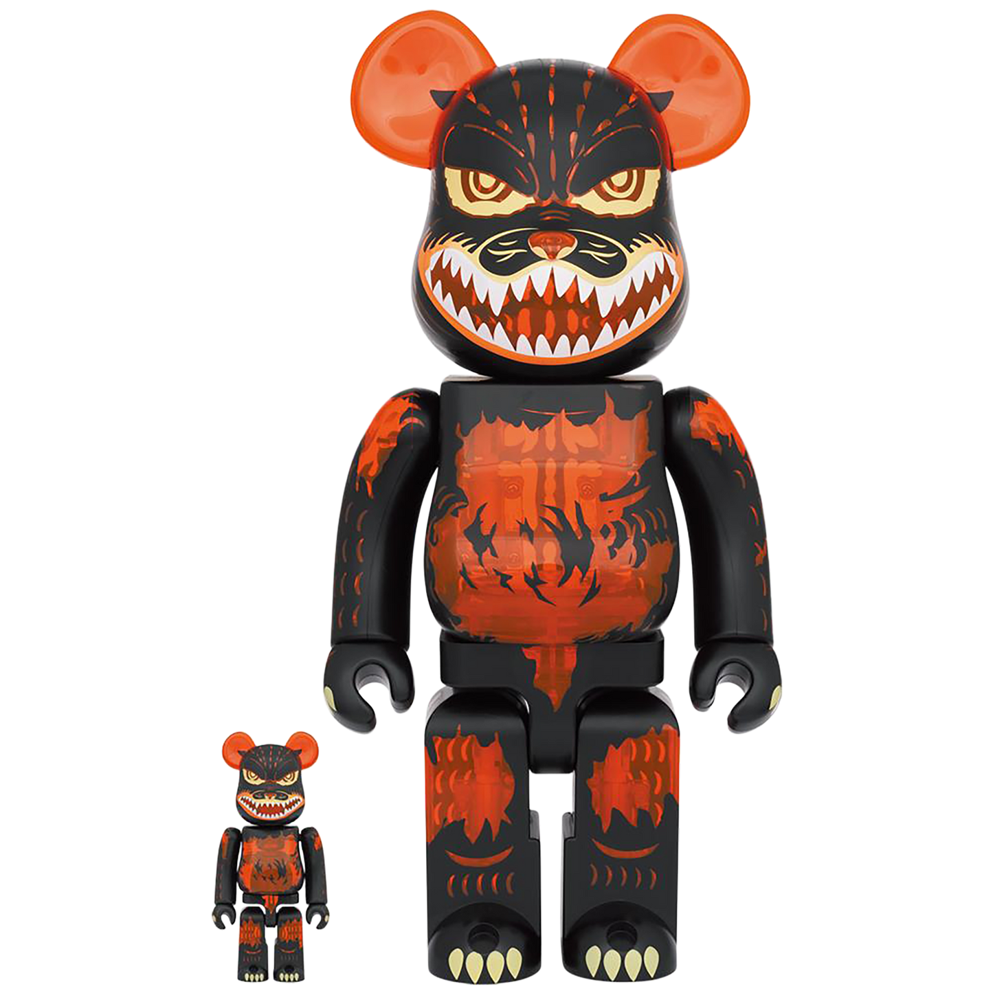 BE@RBRICK 哥斯拉 VS Destoroyah 版哥斯拉 (Meltdown: Clear Orange Ver.) 100% & 400%