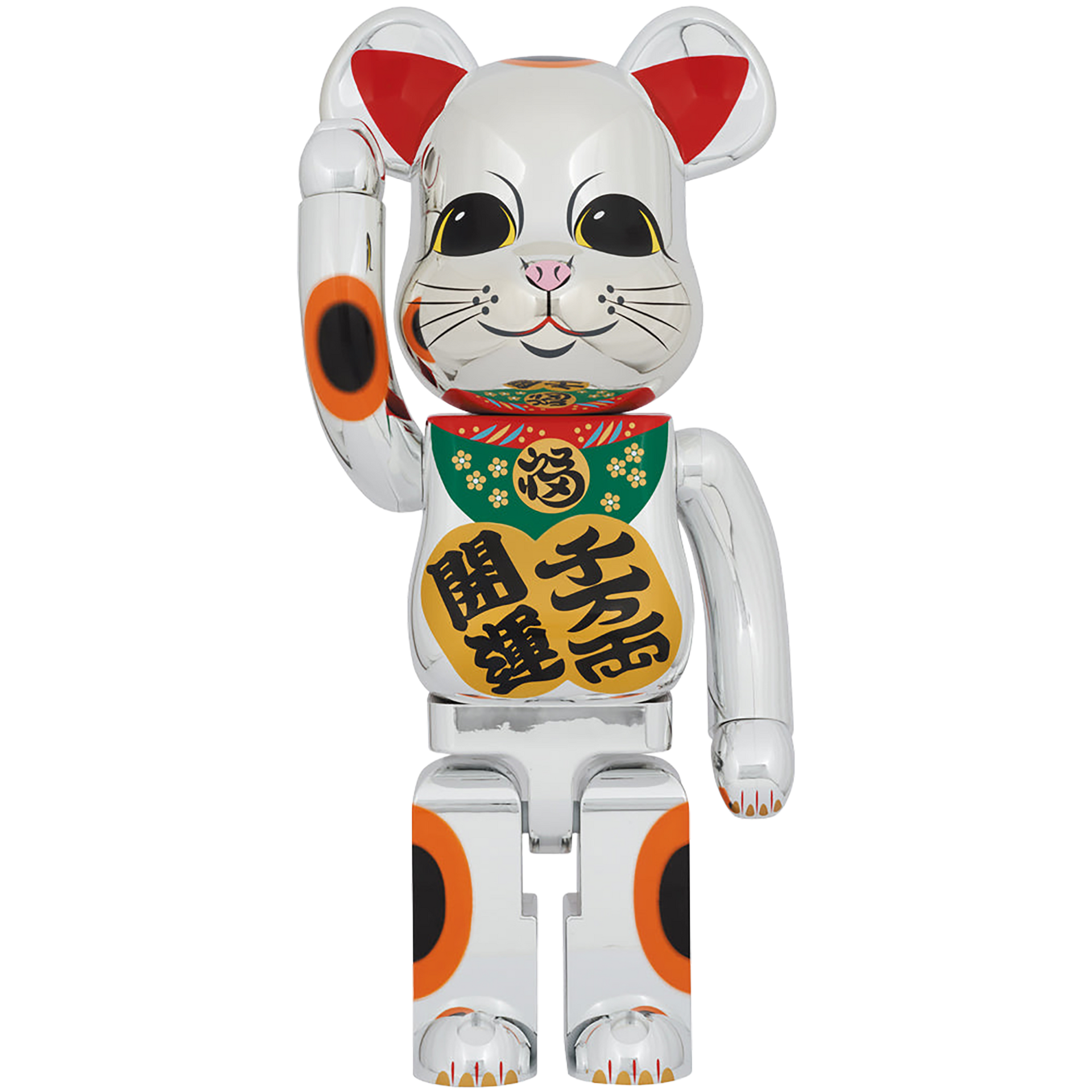 ベアブリック　招き猫1000% 開運　中古 BE@RBRICK 招き猫 開運・千万両 銀メッキ 1000％ | MEDICOM TOY