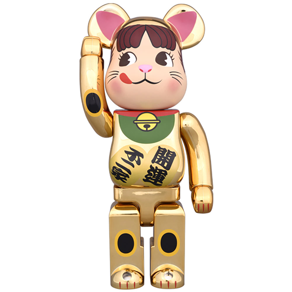 BE@RBRICK 招き猫 ペコちゃん 金メッキ 100％ & 400％_3