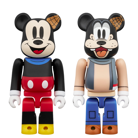 BE@RBRICK 米奇老鼠 & 高飞 (孤魂野鬼版) 2 件套