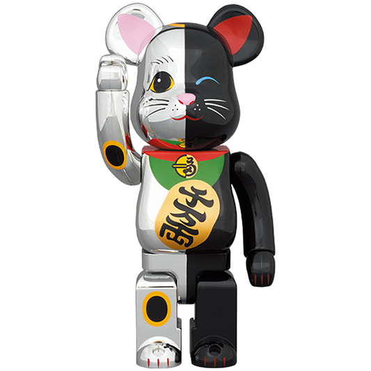 BE@RBRICK Manekineko Silver×Black 100％ & 400％