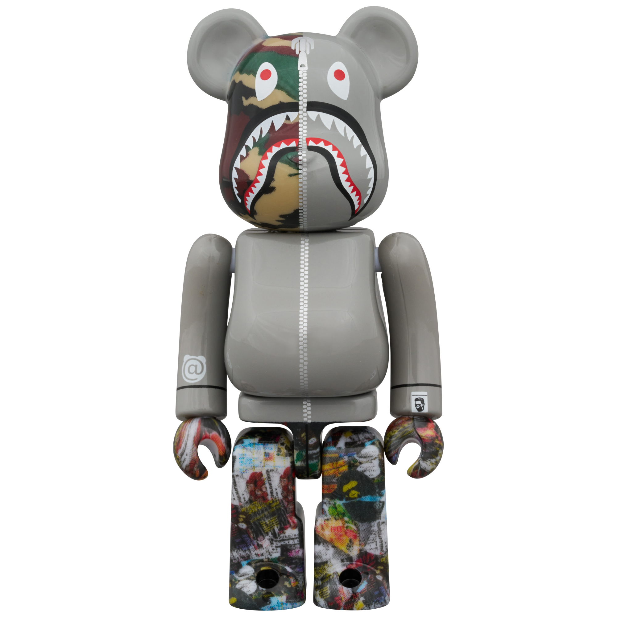 BE@RBRICK BAPE(R) LEGACY CAMO SHARK GRAY／RED／NAVY 100％ & 400％ 3 PCS SET
