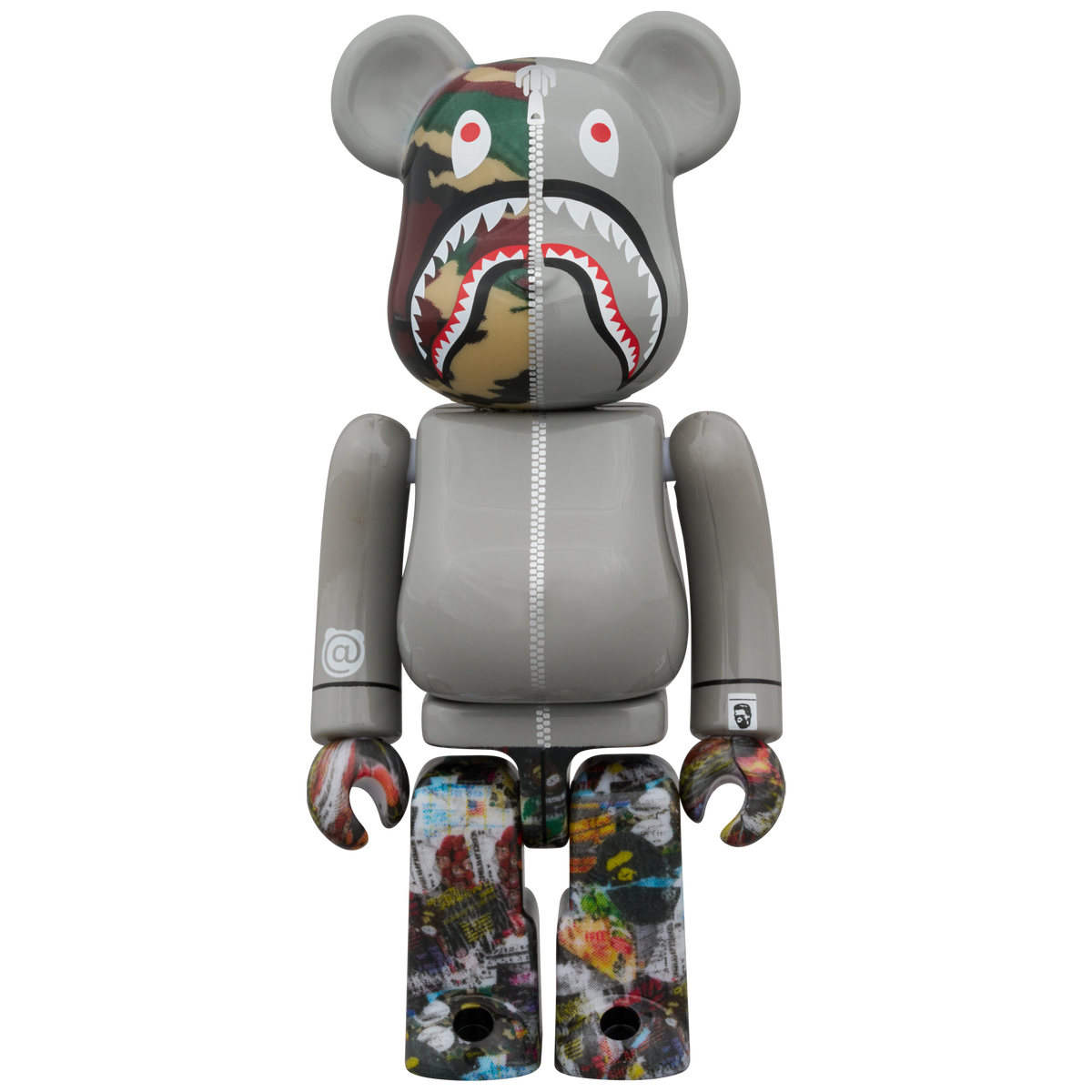 BE@RBRICK BAPE(R) LEGACY CAMO SHARK GRAY／RED／NAVY 100％ & 400％ 3 PCS SET
