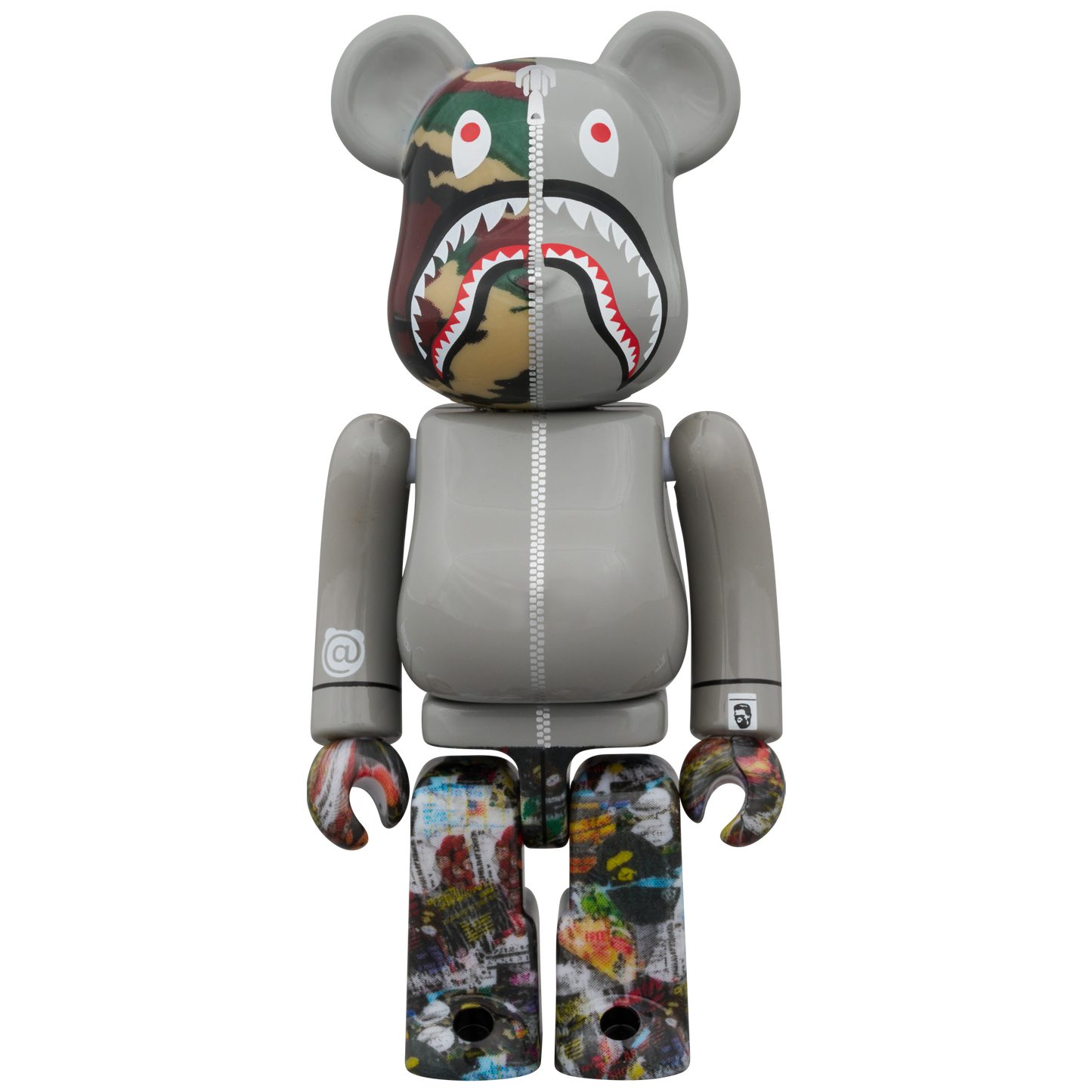 BE@RBRICK BAPE(R) LEGACY CAMO SHARK GRAY／RED／NAVY 100％ & 400％ 3 PCS SET
