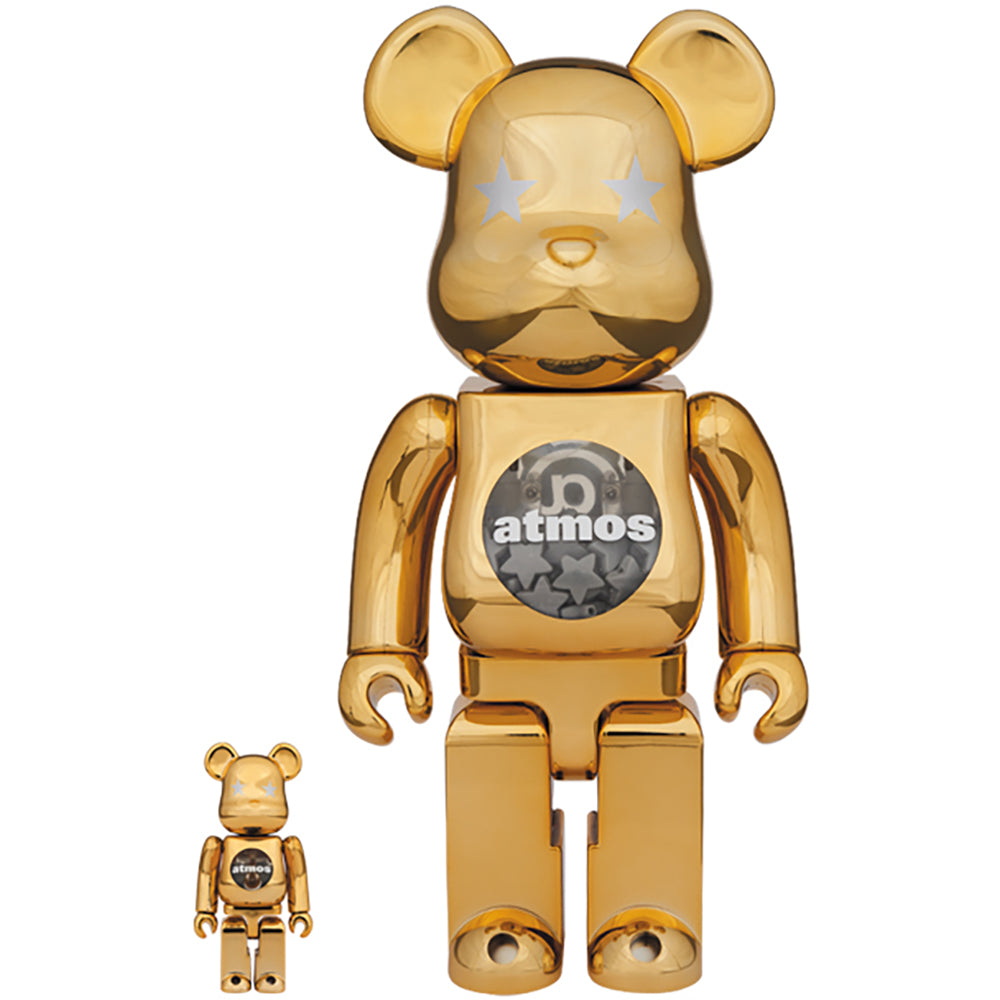 BE@RBRICK atmos GOLD CHROME 100％ & 400％_0