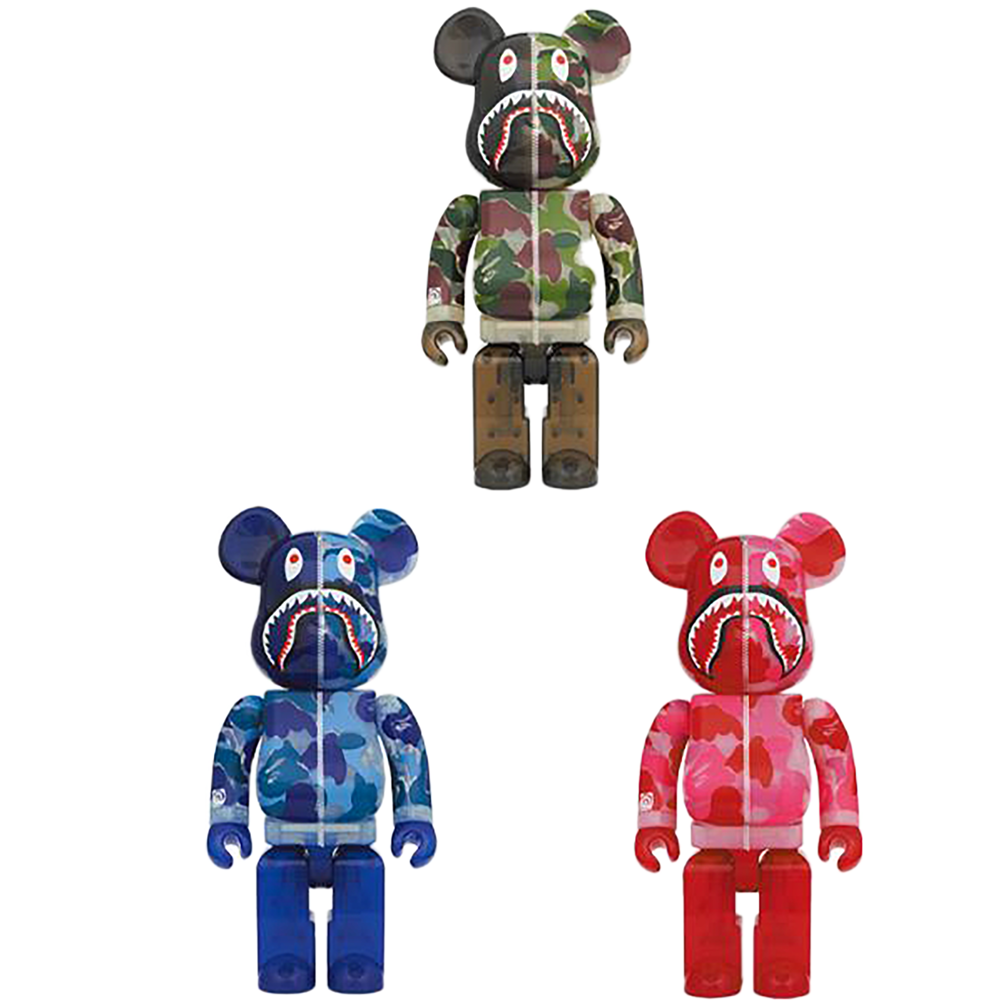 BE@RBRICK CLEAR ABC CAMO SHARK 100％ & 400％