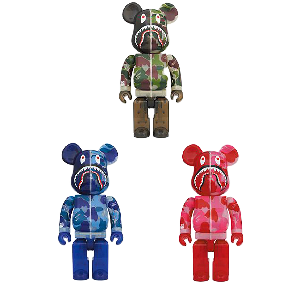 BE@RBRICK CLEAR ABC CAMO SHARK 100％ & 400％