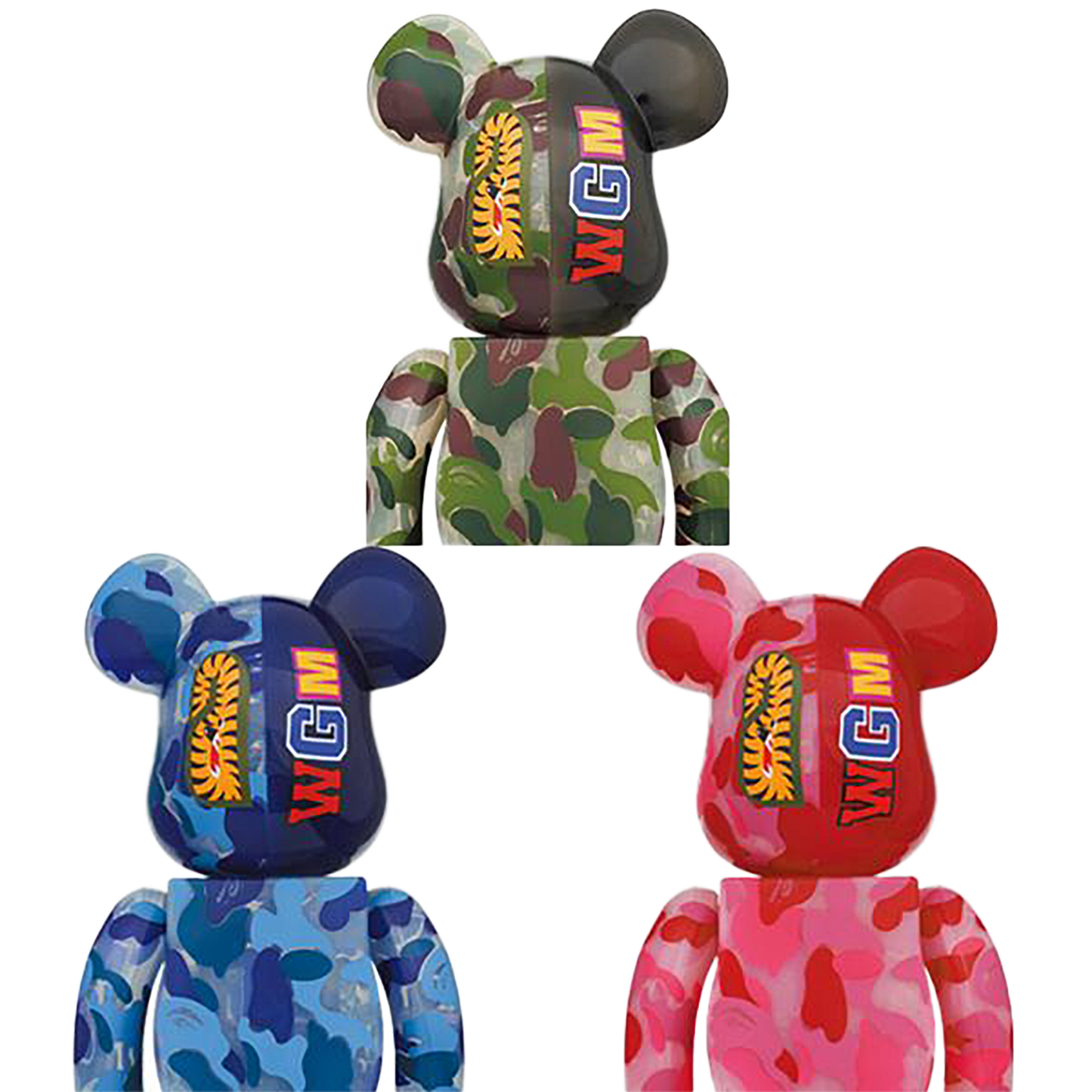BE@RBRICK CLEAR ABC CAMO SHARK 100％ & 400％