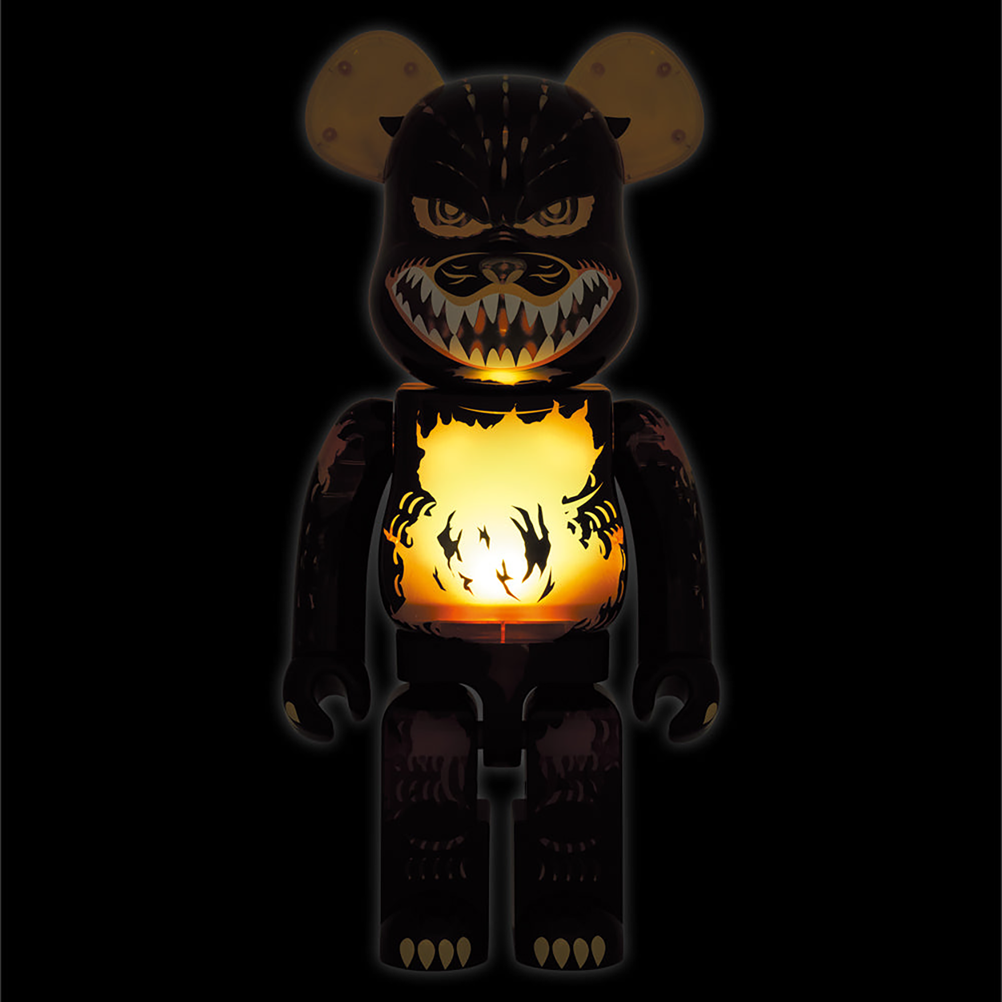 BE@RBRICK ゴジラ VS デストロイア版ゴジラ (メルトダウン：クリアイエローVer.) 1000％《2023年9月発売・発送予定 受注期間は3月10日まで》