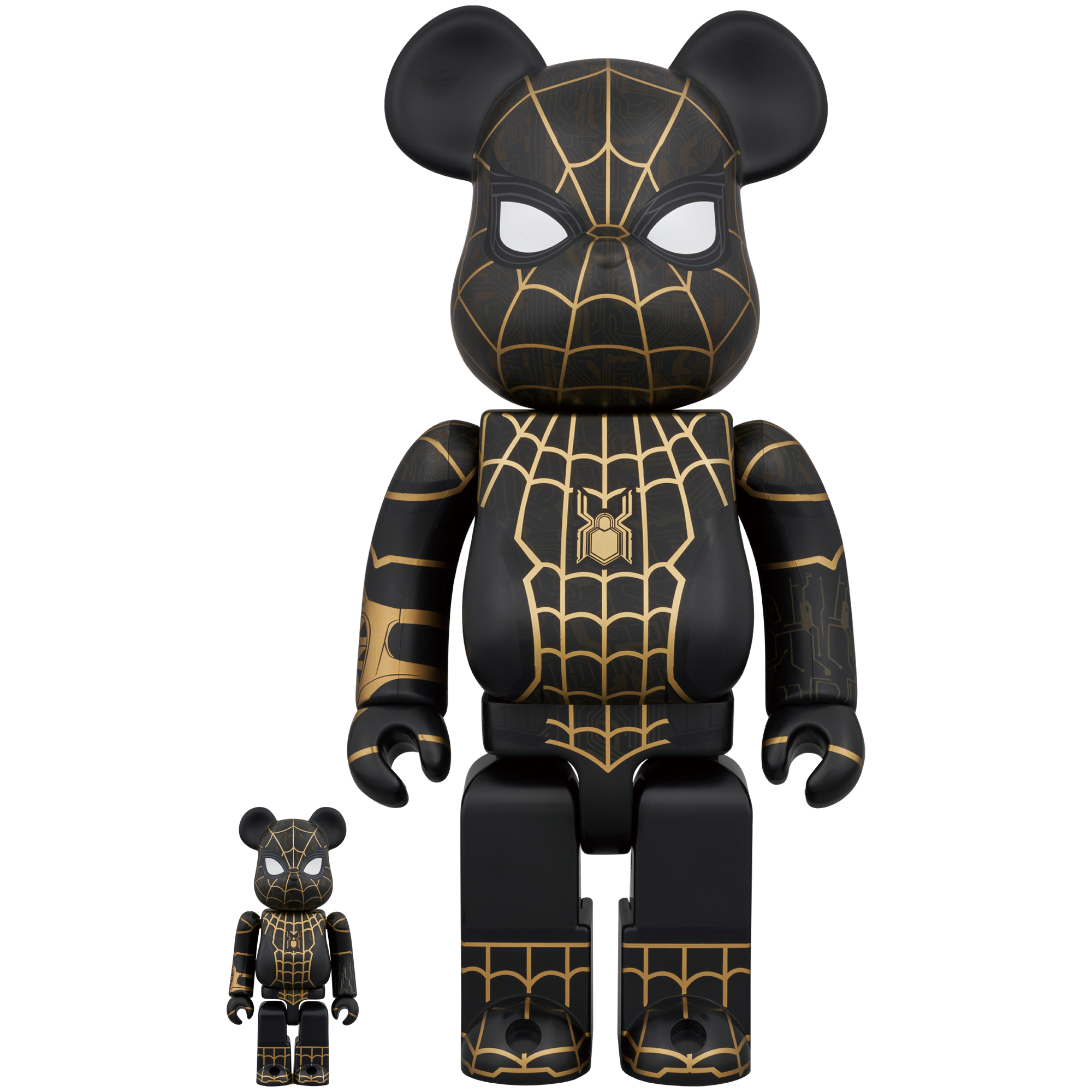 BE@RBRICK SPIDER-MAN BLACK & GOLD SUIT 100％ & 400％