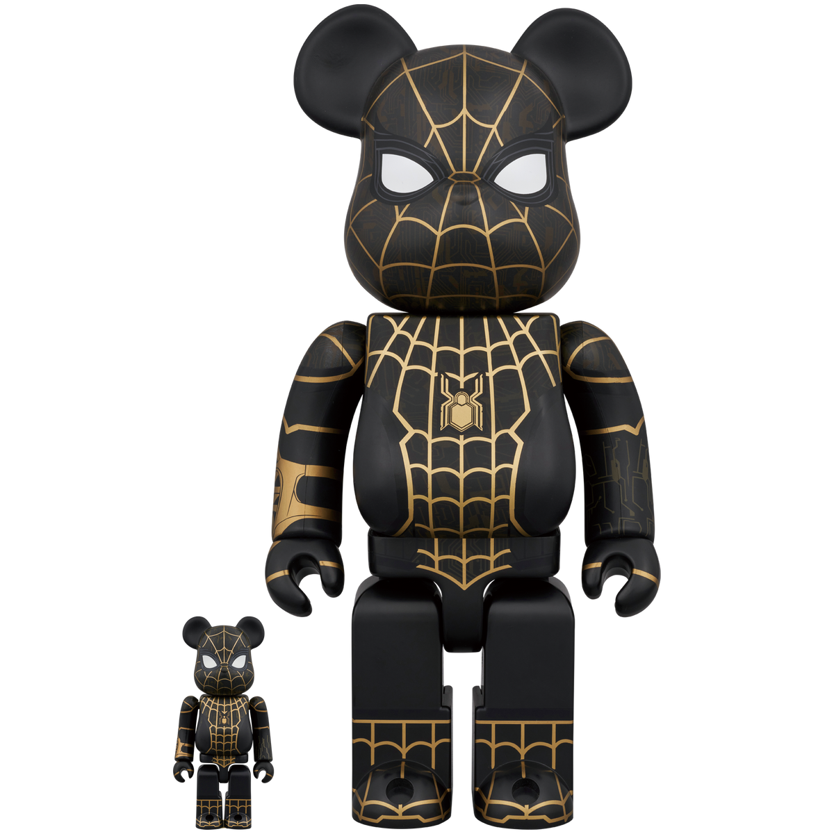 BE@RBRICK SPIDER-MAN BLACK & GOLD SUIT 100％ & 400％