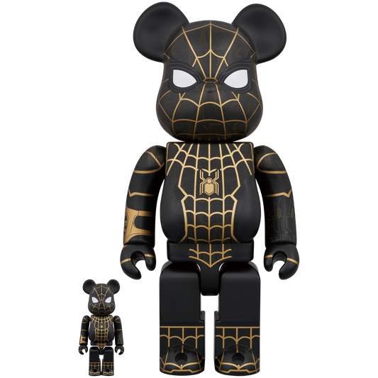 BE@RBRICK SPIDER-MAN BLACK & GOLD SUIT 100％ & 400％
