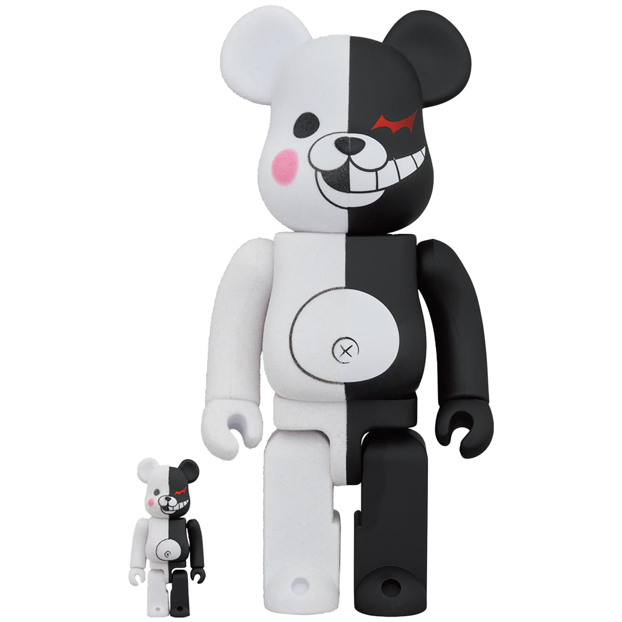 BE@RBRICK Monokuma Rubber Coat & Flocky Ver. 100% & 400%