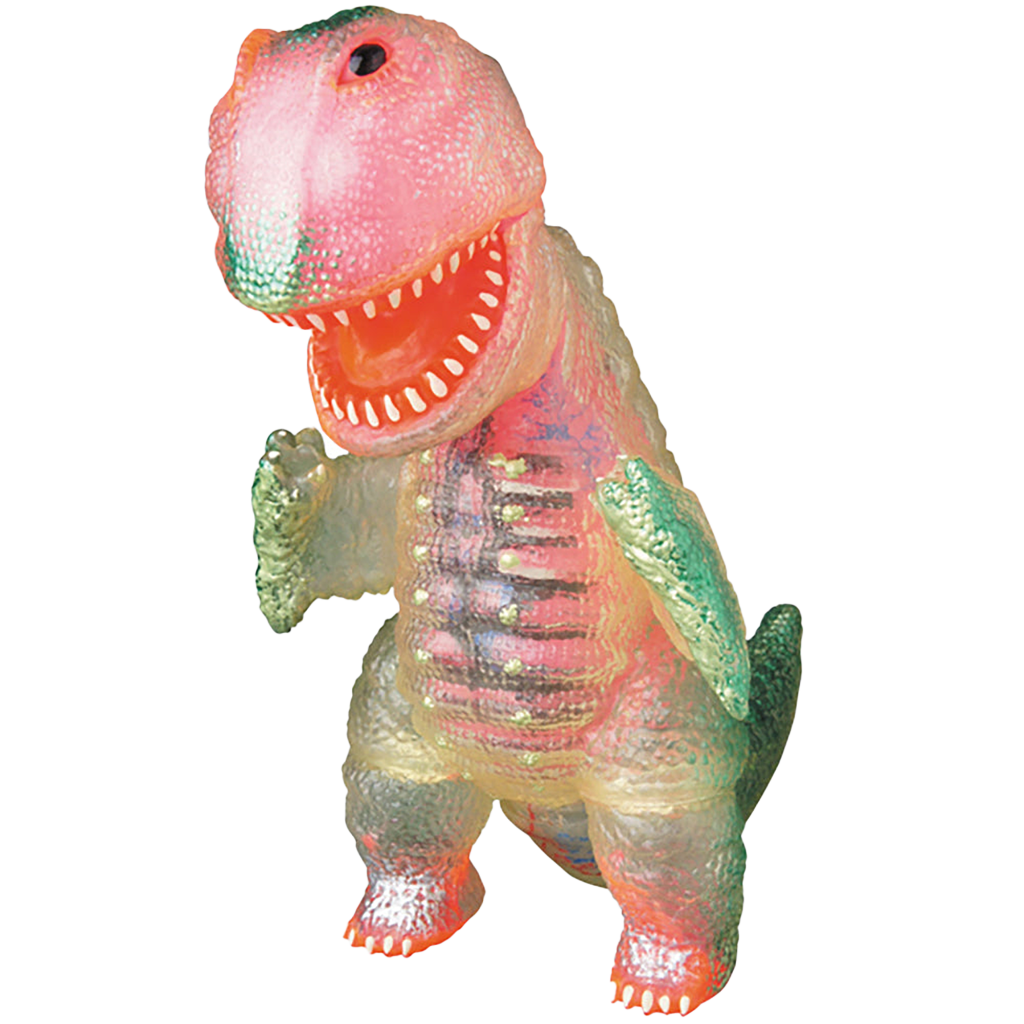 透明ゴガメジラー（ピンク蓄光の内蔵パーツ入り）