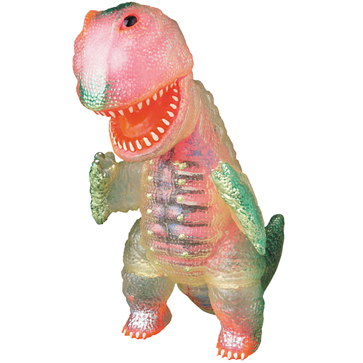 透明ゴガメジラー（ピンク蓄光の内蔵パーツ入り）