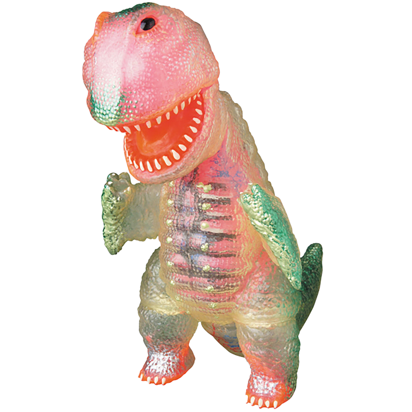 透明ゴガメジラー（ピンク蓄光の内蔵パーツ入り）