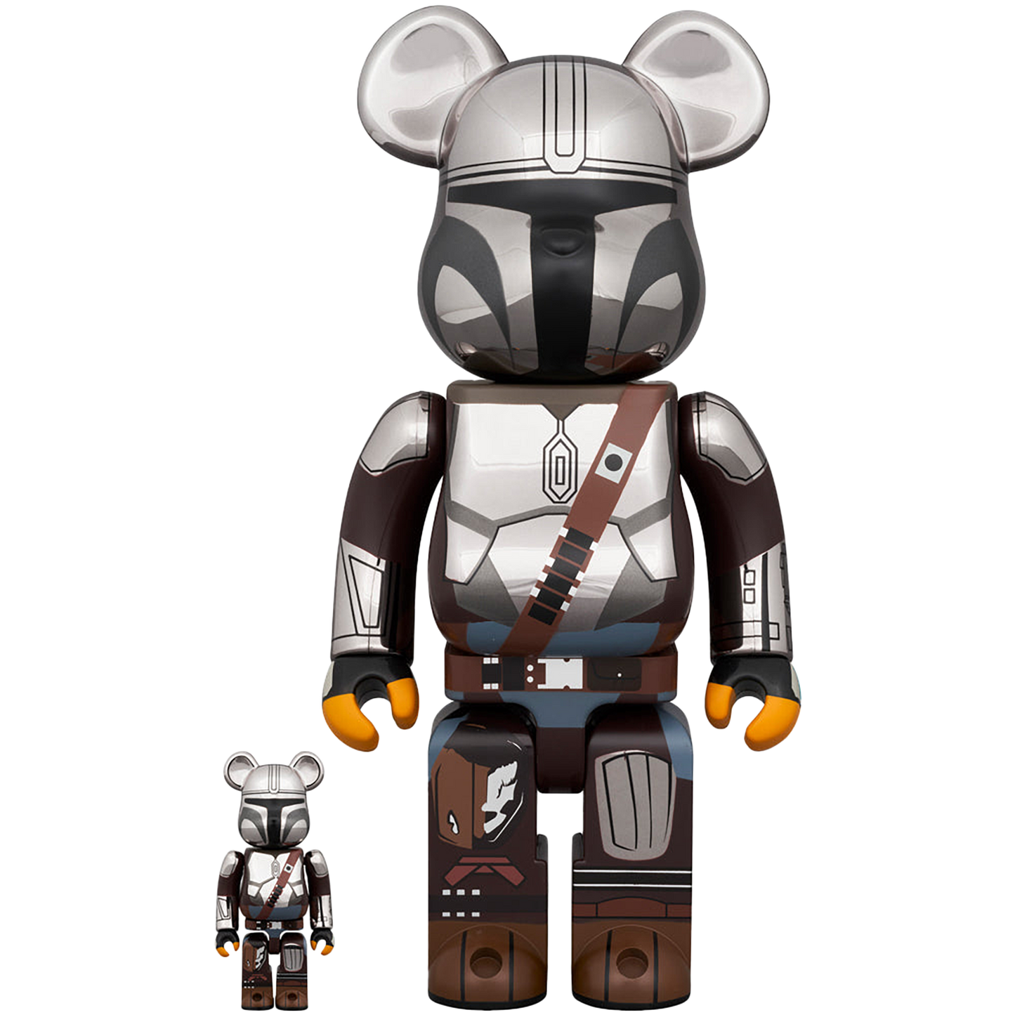 BE@RBRICK THE MANDALORIAN CHROME Ver. 100％ & 400％