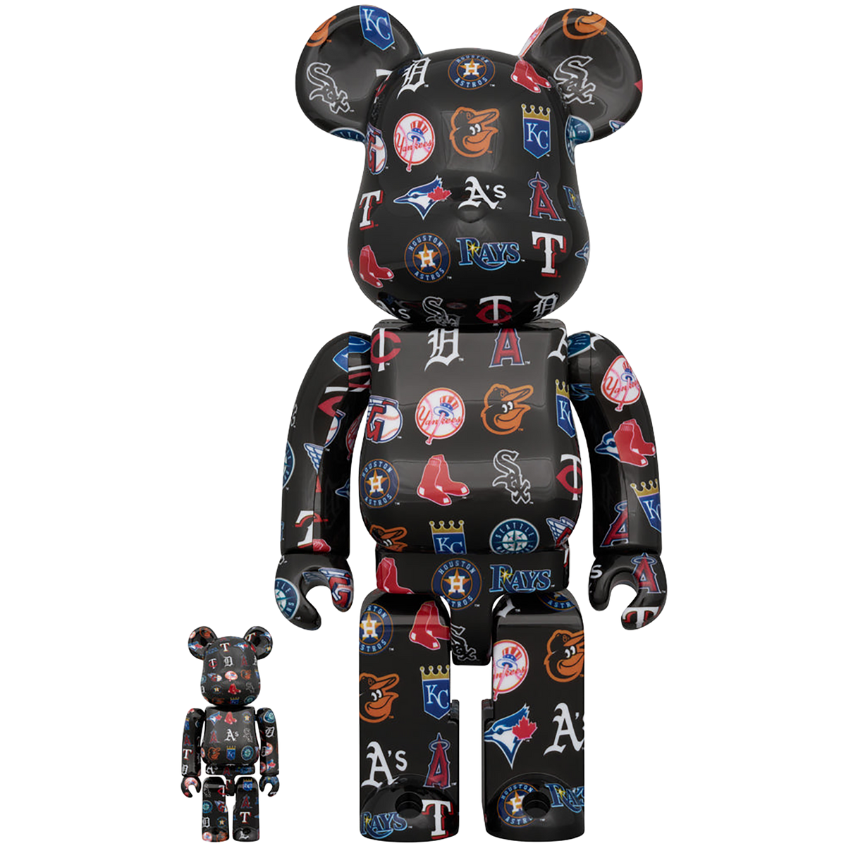 その他 BE@RBRICK MLB NATIONAL & AMERICAN LEAGUE BE@RBRICK AMERICAN LEAGUE(TM) BLACK Ver. 100％ & 400％ | MEDICOM