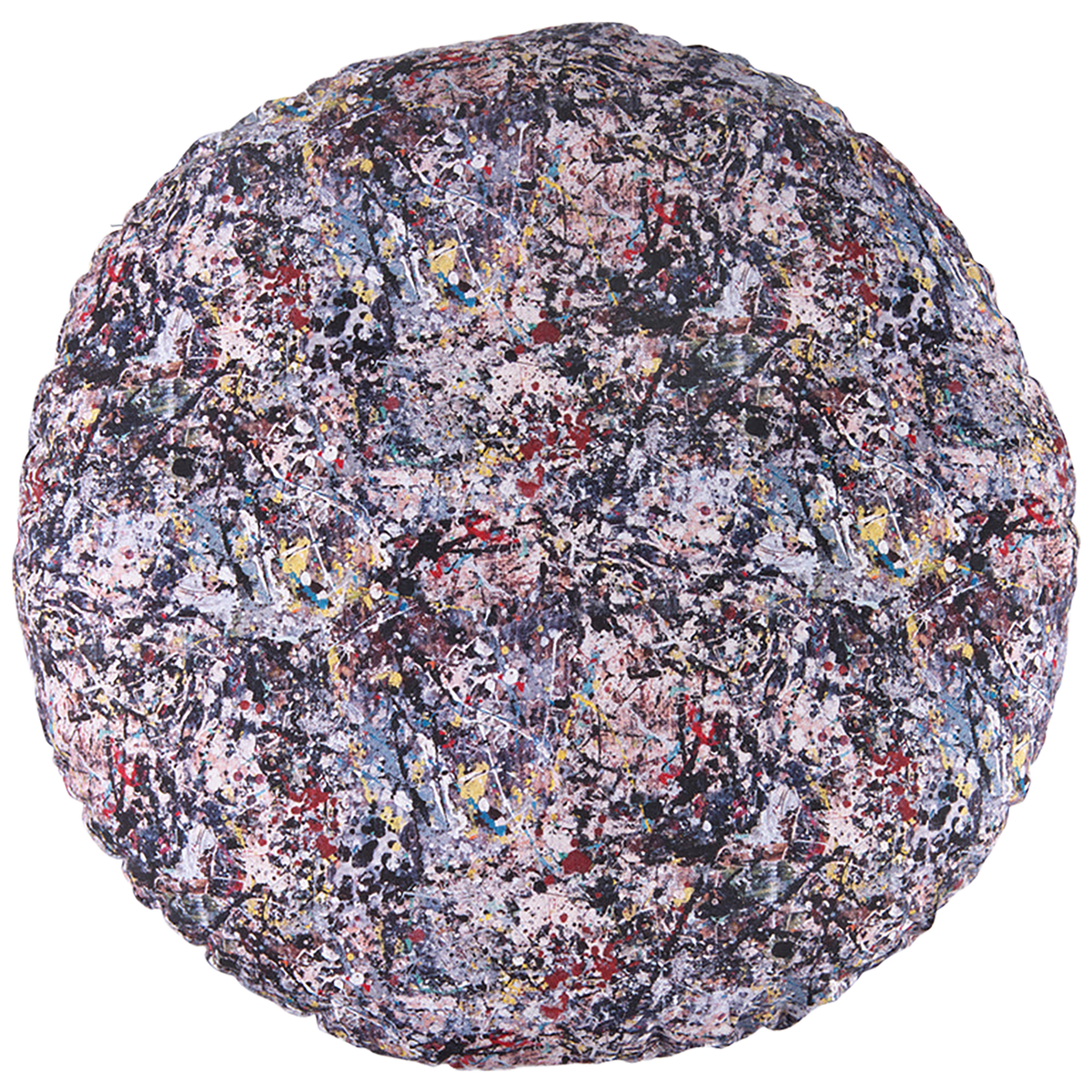 CIRCLE CUSHION "Jackson Pollock Studio 02"