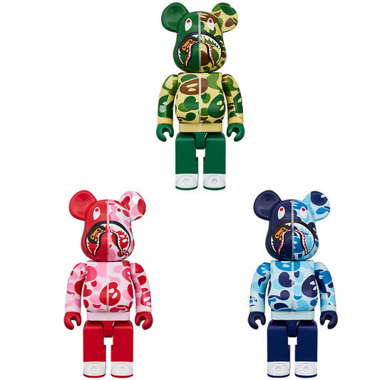 BE@RBRICK MILO(R) 迷彩鲨鱼宝宝 100% 和 400%