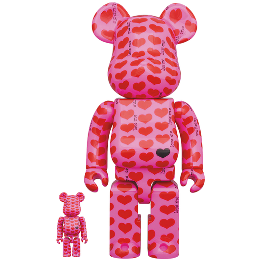 BE@RBRICK Pink Heart 100％ & 400％