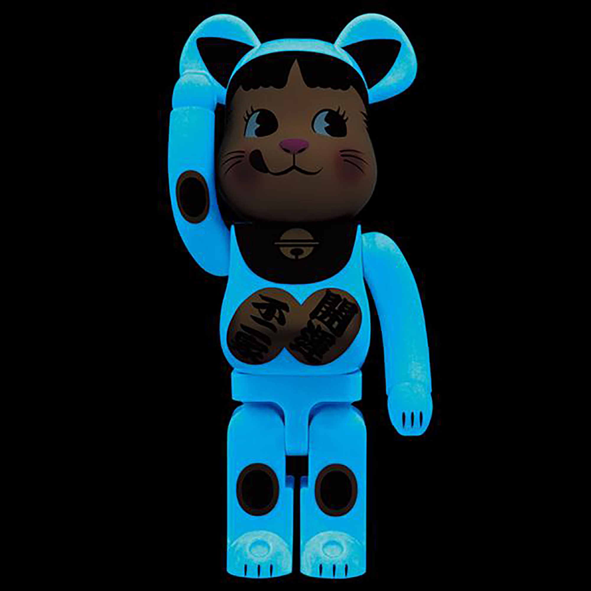 BE@RBRICK Maneki Neko Peko-chan Blue G.I.D 1000％
