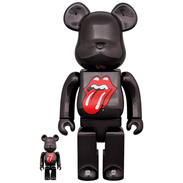 エ*ン様 BE@RBRICK The Rolling Stones 100%&4 BE@RBRICK The Rolling Stones Lips & Tongue BLACK CHROME Ver. 100
