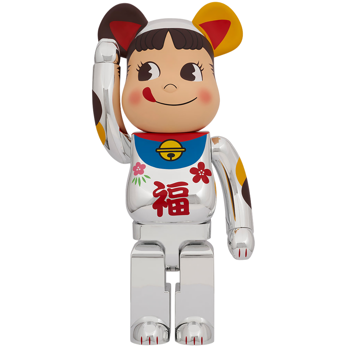 BE@RBRICK Manekineko Peko-chan Good Luck Silver Plated 1000％