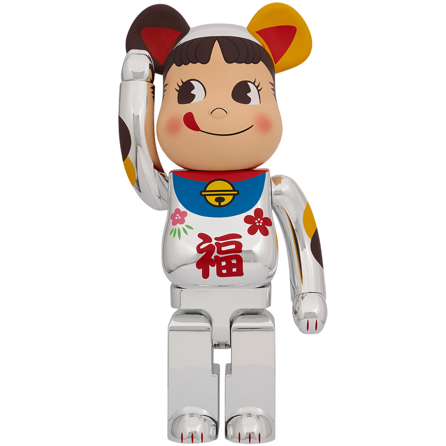 BE@RBRICK Manekineko Peko-chan Good Luck Silver Plated 1000％