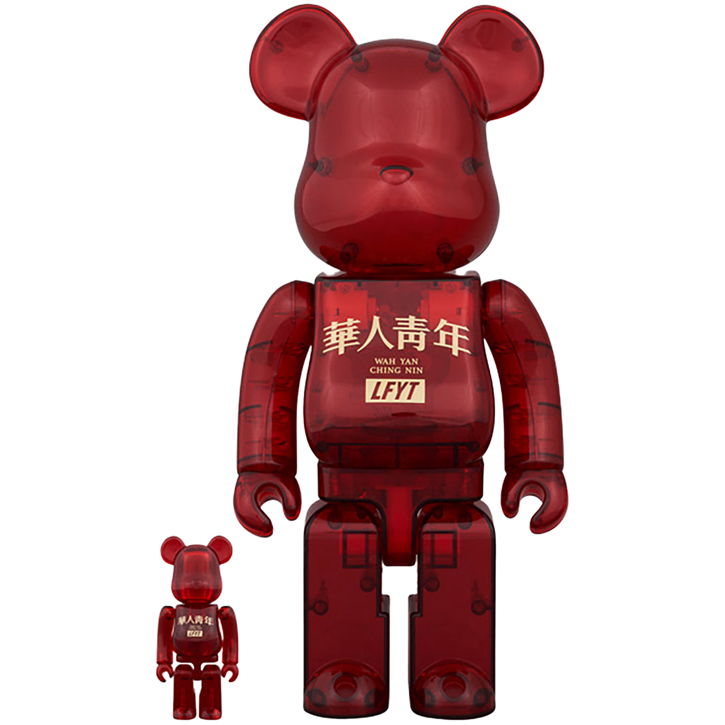BE@RBRICK LFYT × 華人青年 Wah Yan Ching Nin 100％ & 400％ RED CLEAR