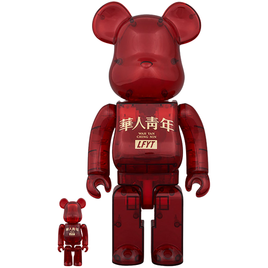 BE@RBRICK LFYT × 華人青年 Wah Yan Ching Nin 100％ & 400％ RED CLEAR
