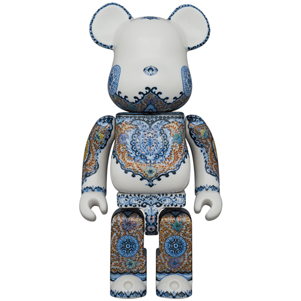 九谷BE@RBRICK 【青華紅彩花唐草紋】400％ (EDITION 1)_0