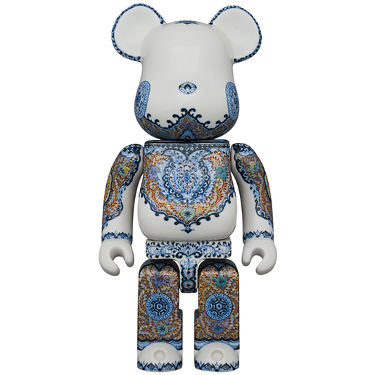九谷BE@RBRICK 【青華紅彩花唐草紋】400％ (EDITION 1)