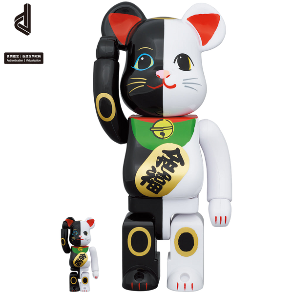 BE@RBRICK 招き猫 招福 黒 × 金運 白 100％ & 400％ | MEDICOM TOY