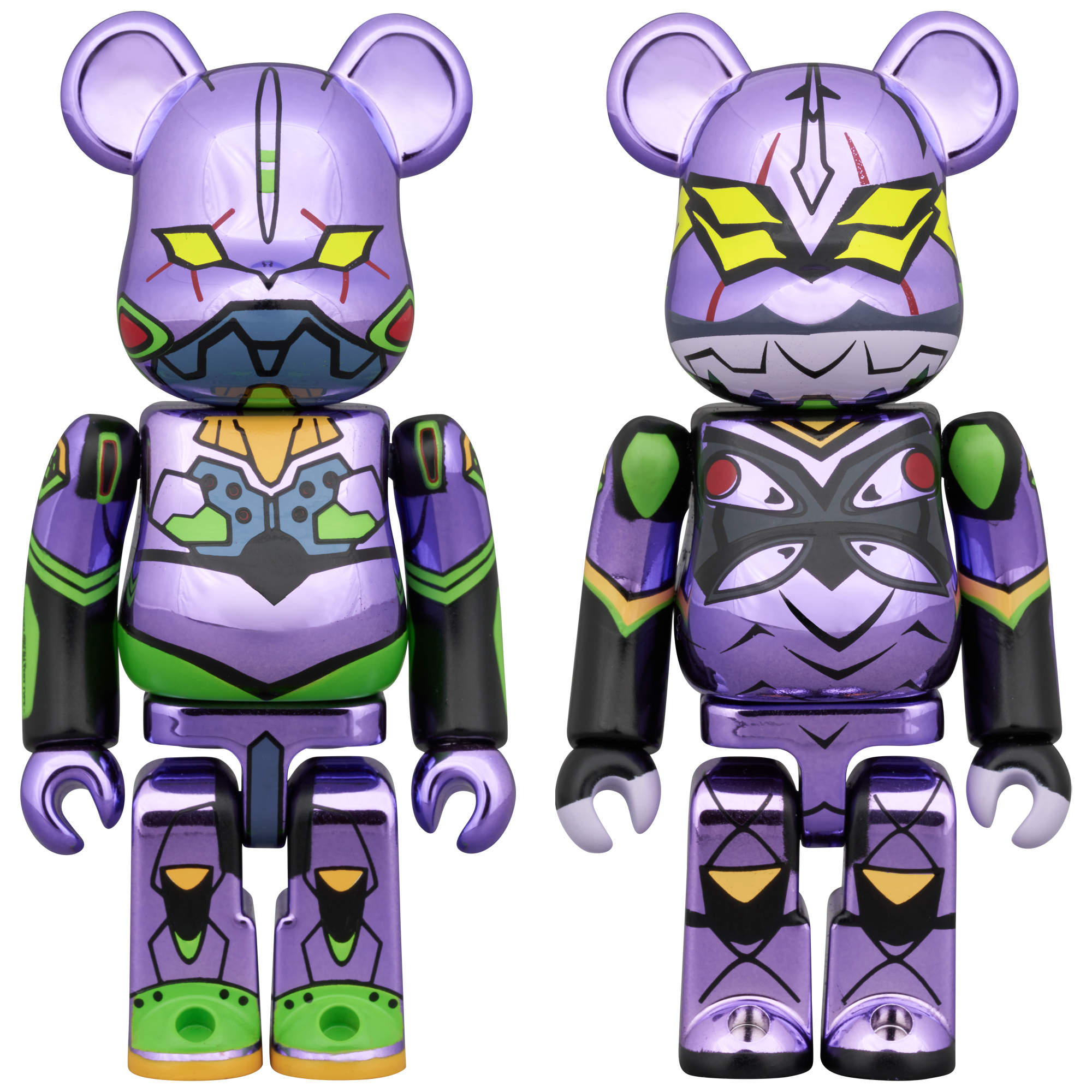 BE@RBRICK エヴァンゲリオン 初号機(新塗装メッキ版)& エヴァンゲリオン 第13号機(新塗装メッキ版) 2PCS SET_0