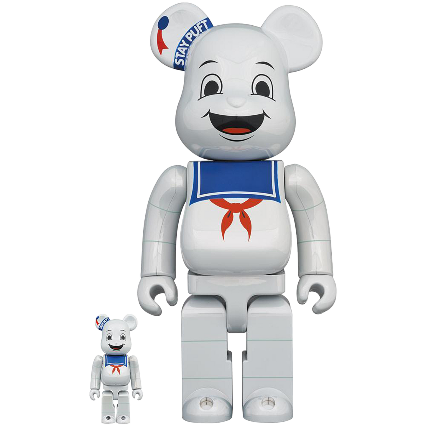 BE@RBRICK STAY PUFT MARSHMALLOW MAN WHITE CHROME Ver. 100% & 400%