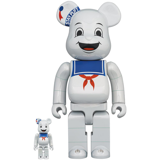BE@RBRICK STAY PUFT MARSHMALLOW MAN WHITE CHROME Ver. 100% & 400%