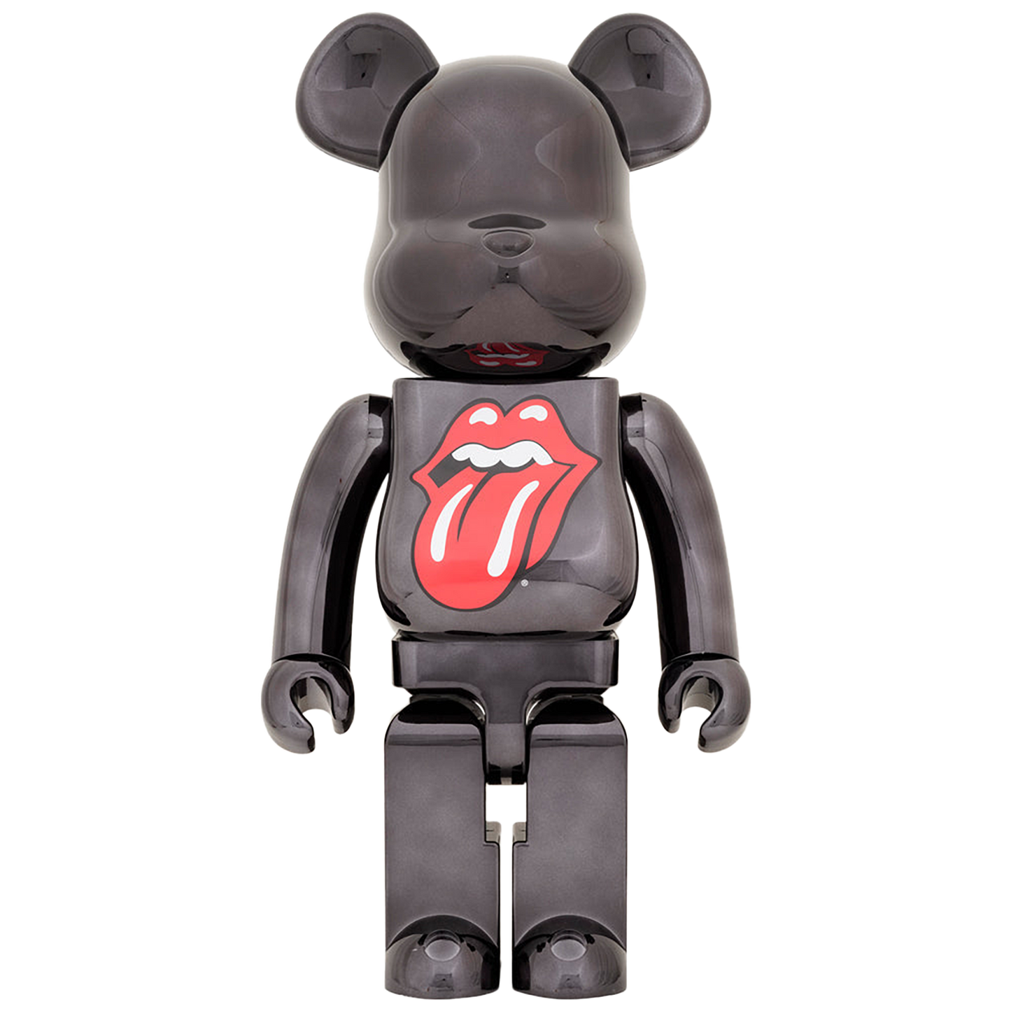 BE@RBRICK The Rolling Stones Lips & Tongue BLACK CHROME Ver.1000％