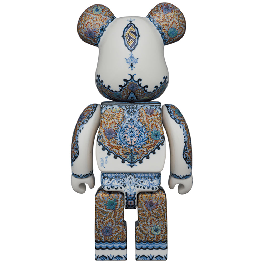 九谷BE@RBRICK 【青華紅彩花唐草紋】400％ (EDITION 1)_1