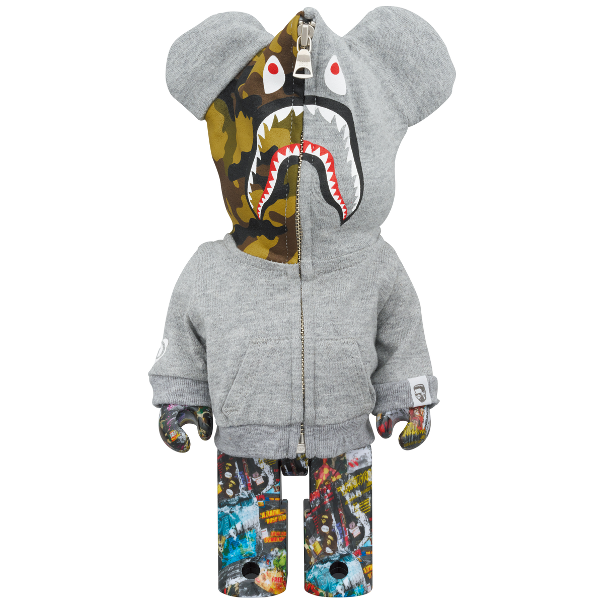 BE@RBRICK BAPE(R) LEGACY CAMO SHARK GRAY／RED／NAVY 100％ & 400％ 3 PCS SET
