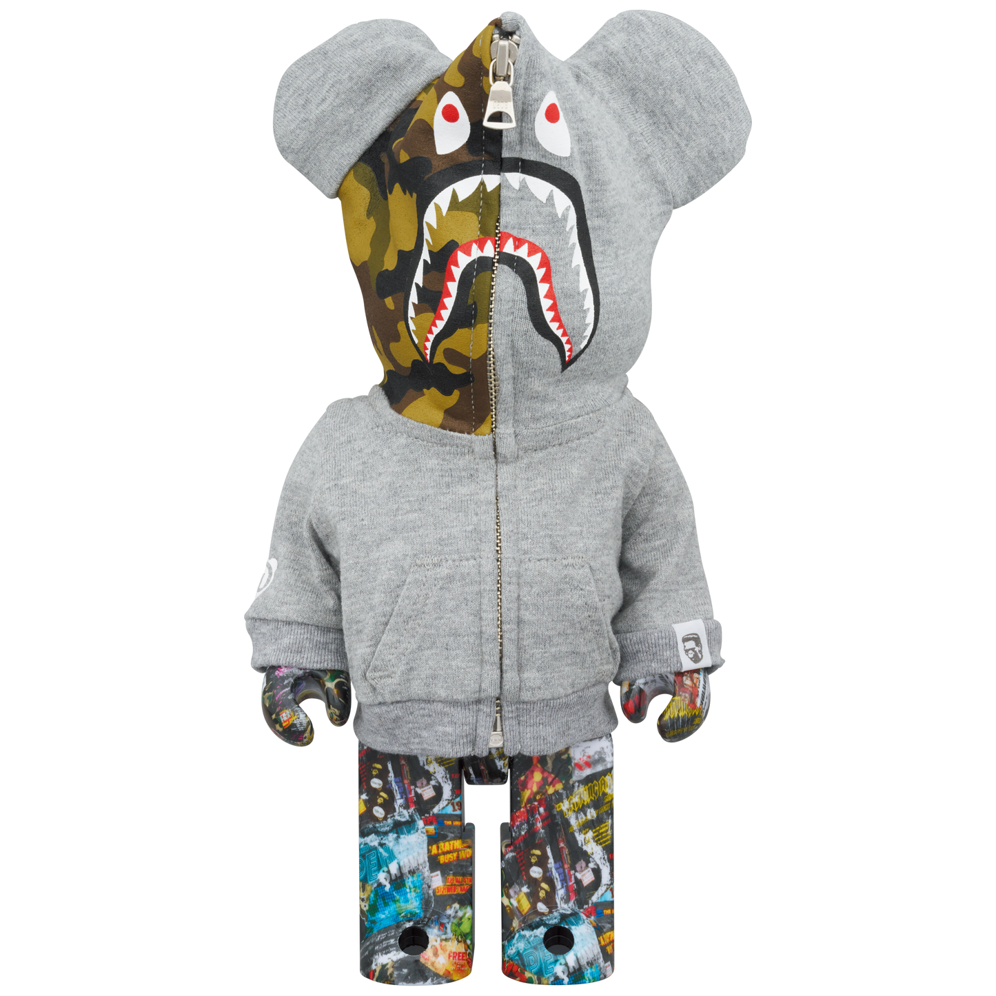 BE@RBRICK BAPE(R) LEGACY CAMO SHARK GRAY／RED／NAVY 100％ & 400％ 3 PCS SET
