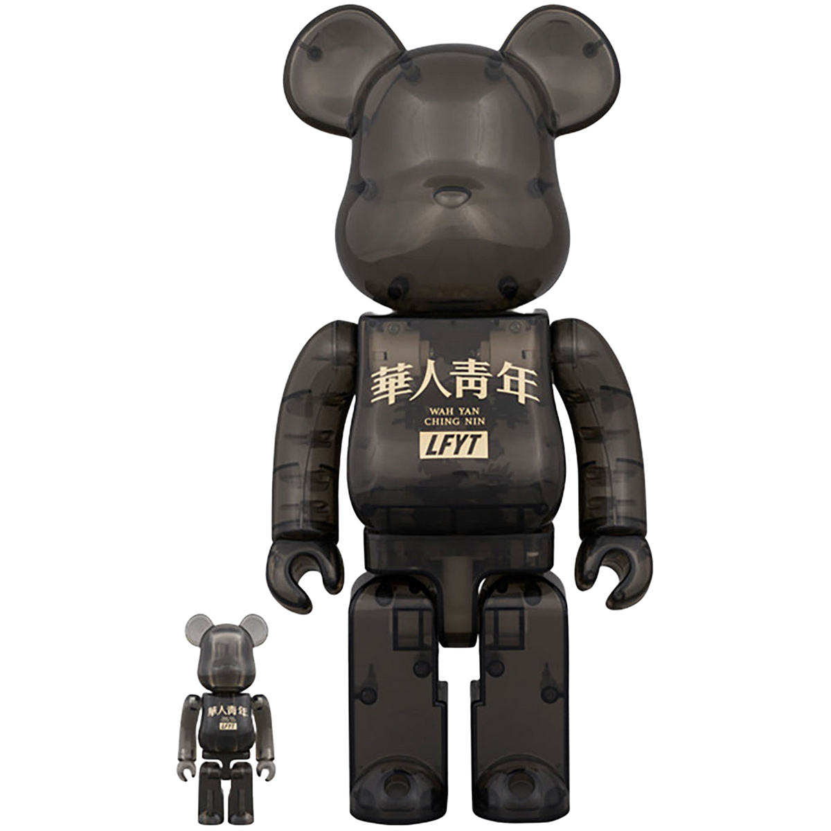 BE@RBRICK LFYT × 華人青年 Wah Yan Ching Nin 100％ & 400％ BLACK CLEAR