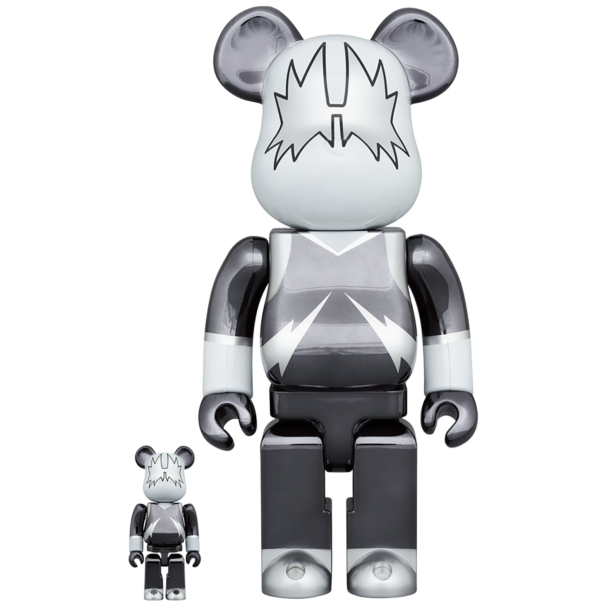 BE@RBRICK KISS SPACE MAN CHROME Ver.100％ & 400％《Planned to be shipped in late July 2023 / Orders can be placed until January 10th》